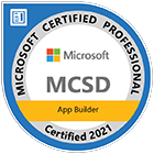 Microsoft Certified Solutions Developer - App Builder issued to Petr Nejedlý